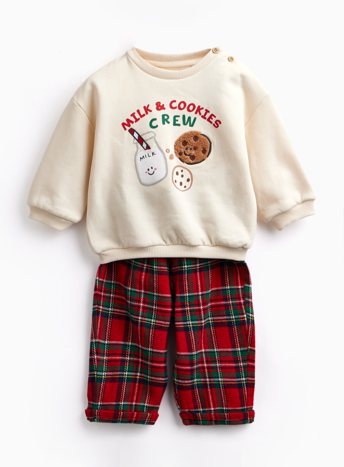 Milk & Cookies Christmas Sweatshirt & Trousers Set 6-9 months - Image 1 thumbnail